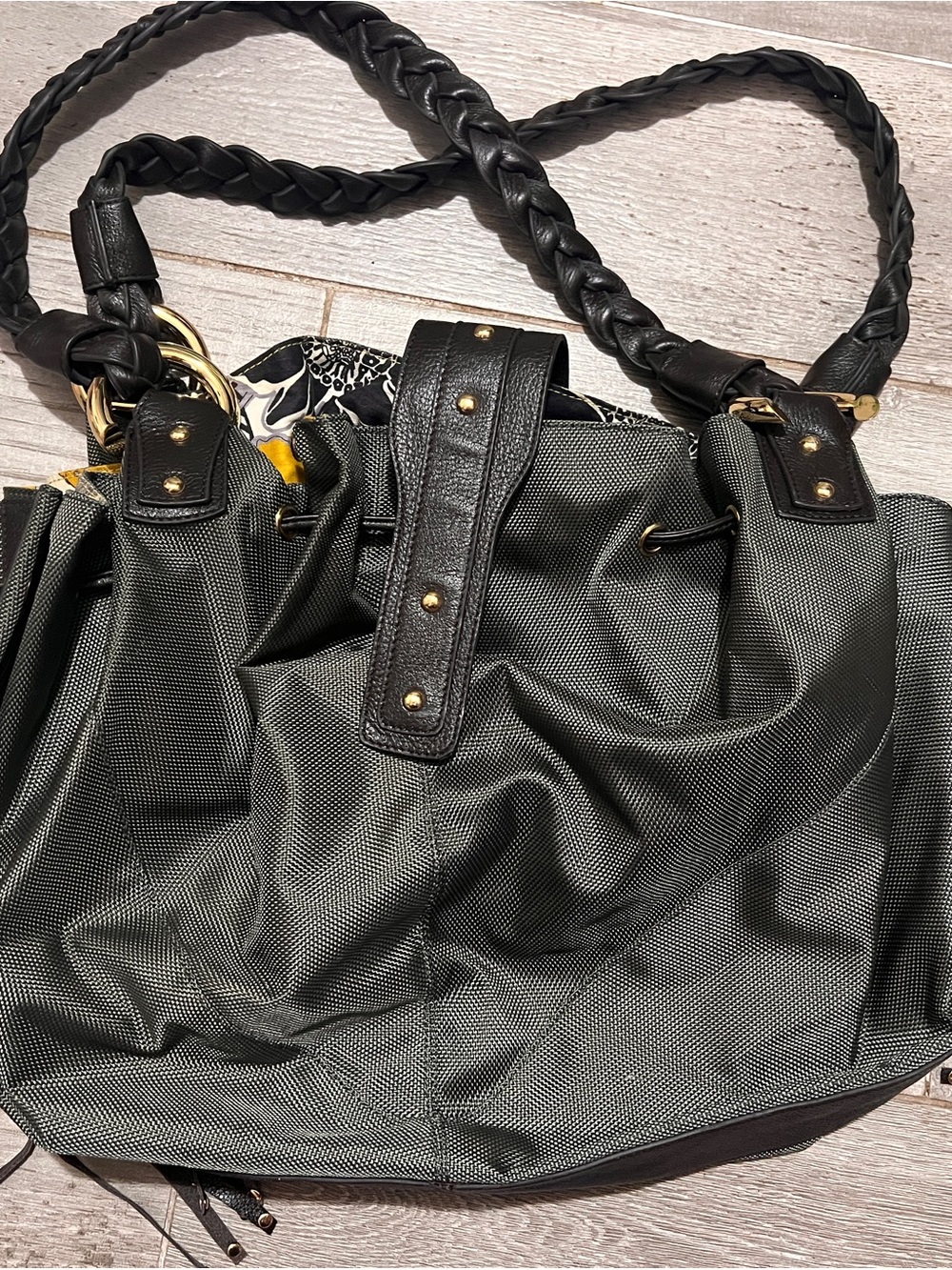 JEAN-PIERRE KLIFA for Anteprima-Nueve Green Nylon Tassel Lined Shoulder Bag
